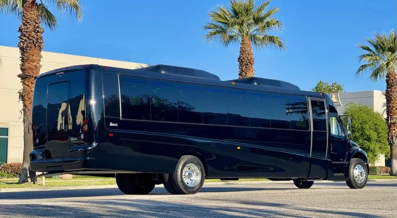 Black executive shuttle bus