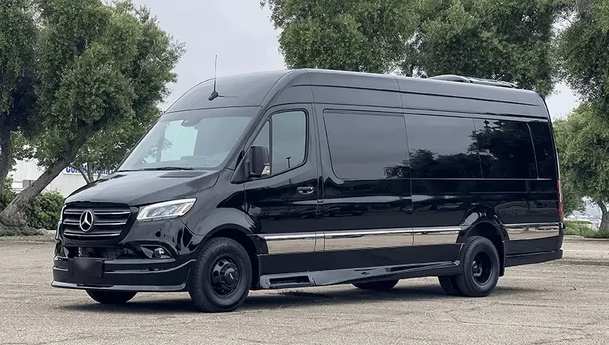 Black Mercedes-Benz Sprinter van